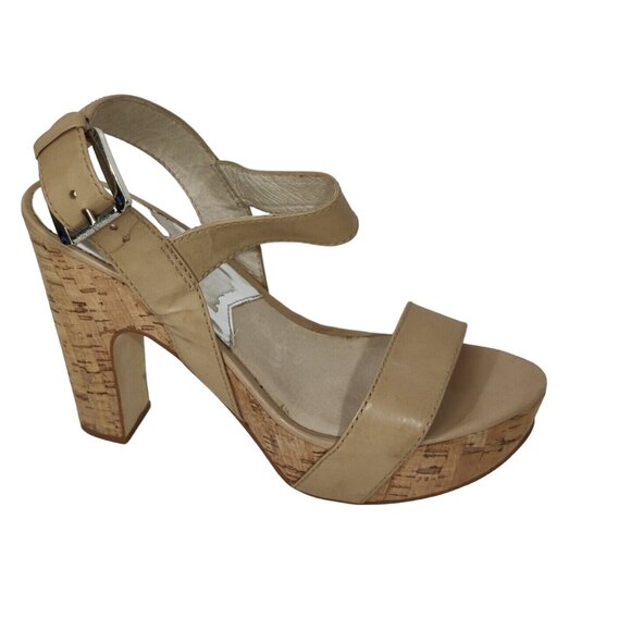 Michael Kors Shoes - Michael Michael Kors Tan Platform Block Cork Heels Sandal Women Size 8.5 M FLAW